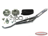 Cilinder 50cc NM PSR 6-poorts set (38mm) + 15mm Bing en Biturbo uitlaat