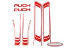 Stickerset Puch Maxi lijnen rood PVC transfers