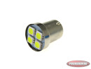 Lamp BA15s 12V LED 4 SMD wit